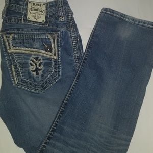 ROCK REVIVAL  "Zed" Straight destroyed jeans